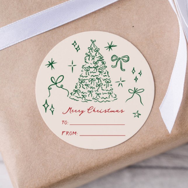 modern minimalist merry christmas gift sticker (Creator Uploaded)