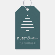 Modern Minimalist Merry Christmas Green Pine Tree