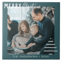 Modern Minimalist Merry Christmas Green Pine Tree 