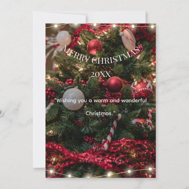 Modern Minimalist Merry Christmas Holiday Card  (Front)