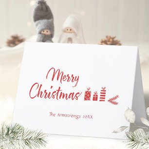 Modern Minimalist Merry Christmas New Year Holiday Card