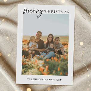Modern Minimalist Merry Christmas Photo Holiday Card