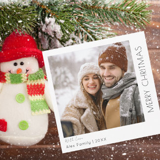 Modern Minimalist  | Merry Christmas with Photo Holiday Card