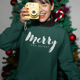 Modern Minimalist Merry Script Custom Sweatshirt