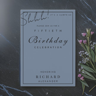 Modern Minimalist Milestone Surprise Birthday Invitation