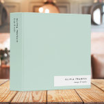 Modern Minimalist Mint Green Pastel Binder<br><div class="desc">A stylish minimalist personalized binder design with modern typography which can easily be personalised with your own name. The design features a stylish horizontal banner on a mint green background.</div>