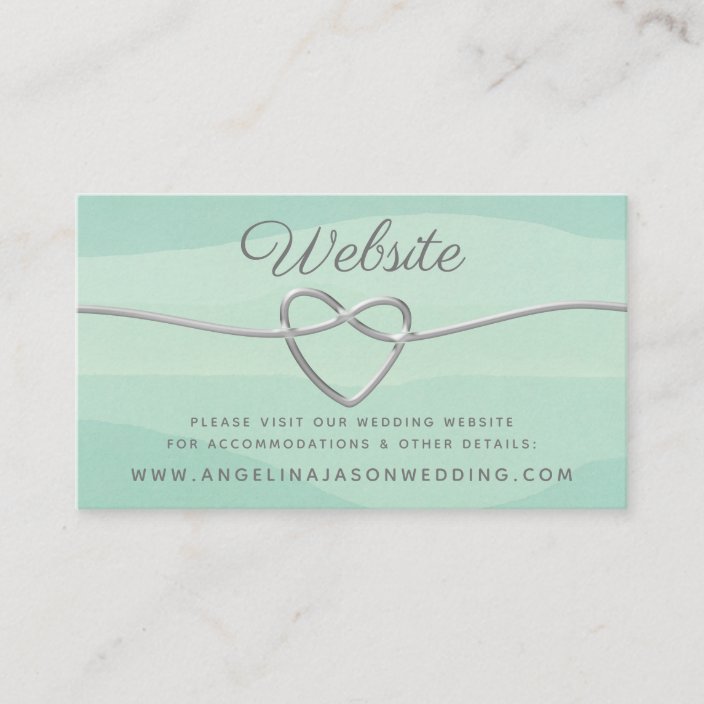 Modern Minimalist Mint Silver Wedding Website Enclosure