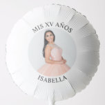 Modern Minimalist Mis XV Años Photo Balloon<br><div class="desc">Create your own personalized white border photo balloons for your her 15th birthday. Customize the solid white background colour or the black text colour to match your photo. If you change the font type or size, you can fine tune the curvature of the text in small increments. Have fun creating...</div>