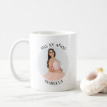 Modern Minimalist Mis XV Años Round Photo Coffee Mug<br><div class="desc">Create your own personalized circle photo coffee mug for your her 15th birthday. Customize the solid white background colour or the black text colour to match your photo. If you change the font type or size, you can fine tune the curvature of the text in small increments. Have fun creating...</div>