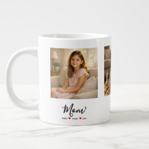Modern Minimalist Mom Custom Photo & Name Keepsake Large Coffee Mug