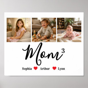Modern Minimalist Mom Custom Photo & Name Keepsake Poster