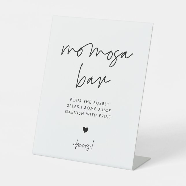 Modern Minimalist Momosa bar Pedestal Sign (Front)