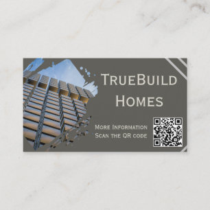 Modern Minimalist Monochrome Construction Business Card