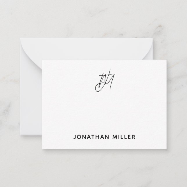Modern Minimalist Monogram Card (Front)