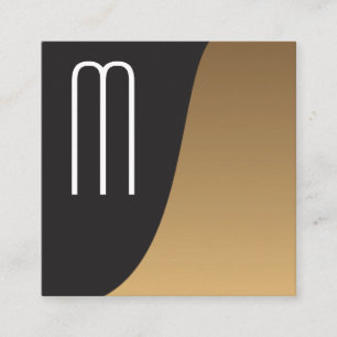 Modern Minimalist Monogram   Colour Block Classic Square Business Card