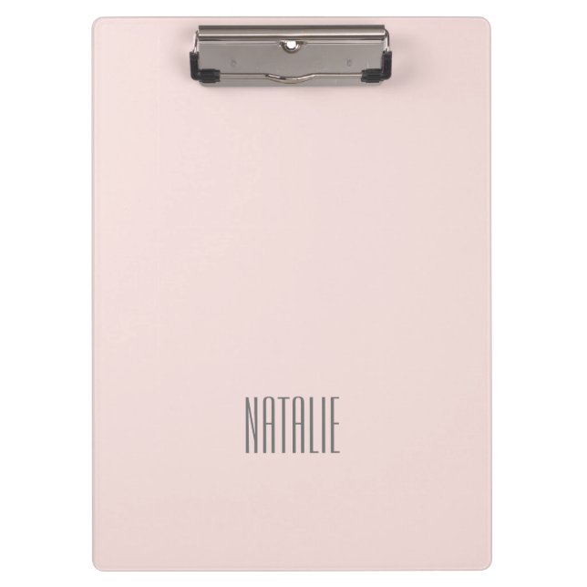 Modern minimalist monogram cute colour pink clipboard (Front)
