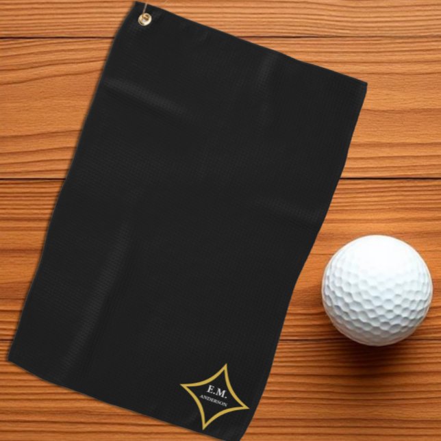 Modern Minimalist Monogram Golf Towel (Creator Uploaded)