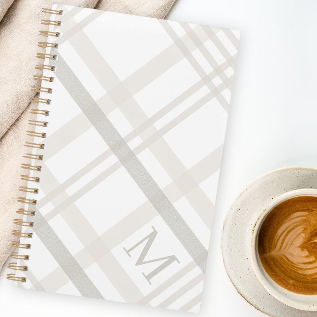 Modern Minimalist Monogram Initial Elegant Plaid Planner (Creator Uploaded)