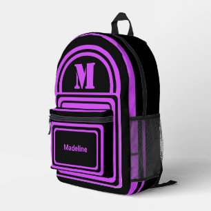 Modern Minimalist Monogram Initial Name Printed Backpack