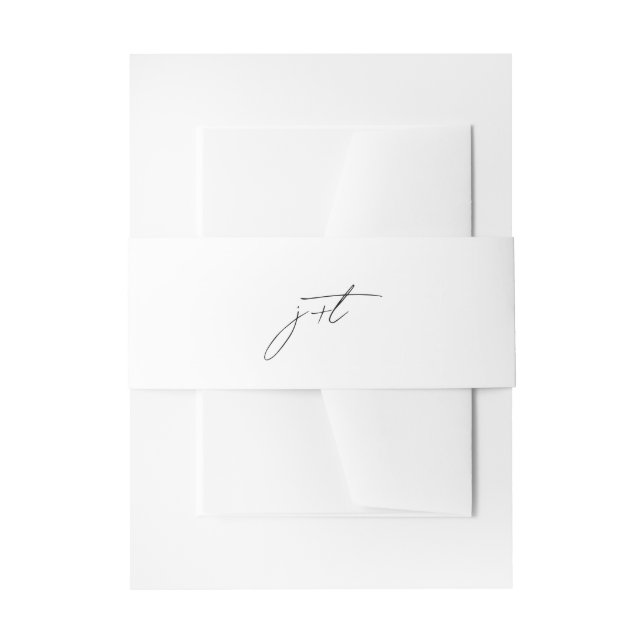 Modern Minimalist Monogram  Invitation Belly Band (Front Example)