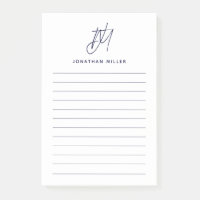 Modern Minimalist Monogram Lined