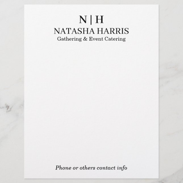 Modern Minimalist Monogram Logo letterhead (Front)