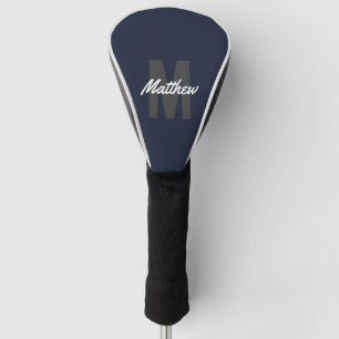 Modern Minimalist Monogram Name Golf Head Cover