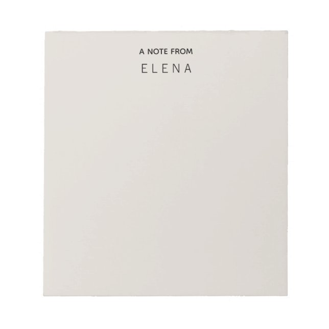 Modern Minimalist Monogram Neutral A Note From (Front)