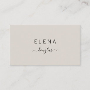 Modern Minimalist Monogram Neutral Profession Business Card