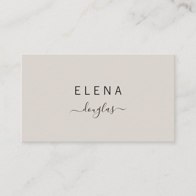 Modern Minimalist Monogram Neutral Profession Business Card (Front)