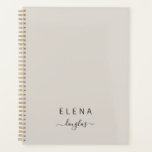 Modern Minimalist Monogram Neutral Script Planner<br><div class="desc">Customized simple minimalistic elegant monogram notebook in neutral colour.  Suitable for small business,  home office,  corporate or independent business professionals,  school.</div>