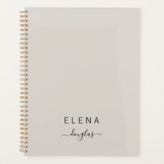 Modern Minimalist Monogram Neutral Script Planner
