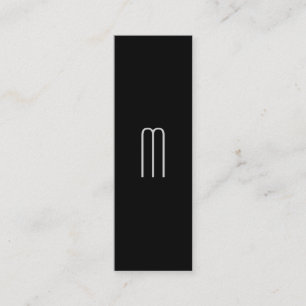 Modern Minimalist Monogram on Black Mini Business Card