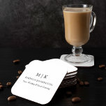 Modern Minimalist Monogram or Add Logo Business Coaster<br><div class="desc">Modern Minimalist Coasters. Black & White or choose your custom colours. Perfect for small business,  company brands,  caterers,  bakeries coffee cafes,  restaurants and more. Easy to personalize with your monogram initials,  business name and information,  job title,  slogan or even add your logo or personal brand design.</div>