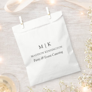Modern Minimalist Monogram or Add Logo Business Favour Bag