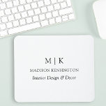 Modern Minimalist Monogram or Add Logo Business Mouse Pad<br><div class="desc">Modern Minimalist Mouse Pad. Black & White or choose your custom colours. Perfect for small business, company brands, self employed home office, online sellers and more. Easy to personalize with your monogram initials, business name and information, job title, slogan or even add your logo or personal brand design.</div>