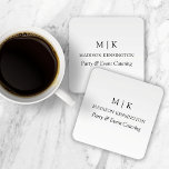Modern Minimalist Monogram or Add Logo Business Square Paper Coaster<br><div class="desc">Modern Minimalist Paper Coasters. Black & White or choose your custom colours. Perfect for small business,  company brands,  caterers,  bakeries coffee cafes,  restaurants and more. Easy to personalize with your monogram initials,  business name and information,  job title,  slogan or even add your logo or personal brand design.</div>