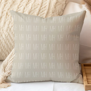 Modern Minimalist Monogram Pattern Throw Pillow