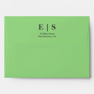 Modern Minimalist Monogram Photo Liner Wedding Envelope