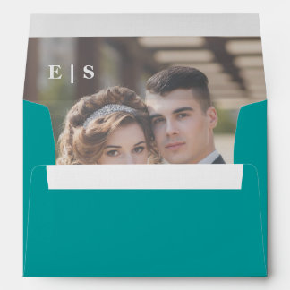 Modern Minimalist Monogram Photo Liner Wedding Envelope