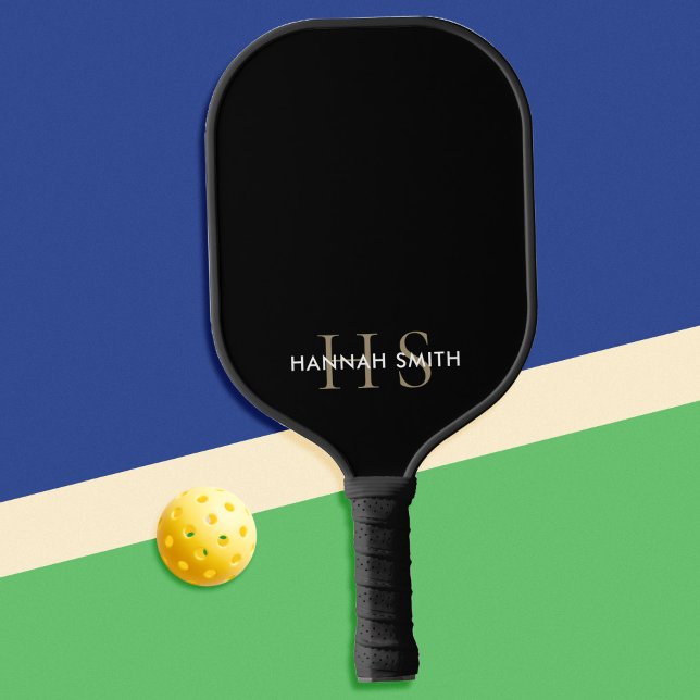 Modern Minimalist Monogram Pickleball Paddle (Creator Uploaded)