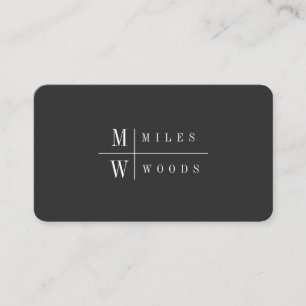 Modern Minimalist Monogram Professional Business Card