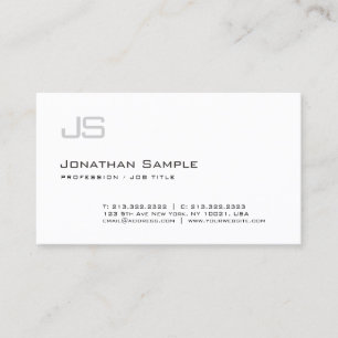 Modern Minimalist Monogram Professional Elegant Business Card
