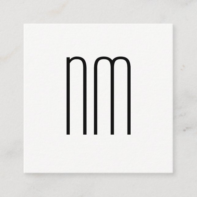 Modern Minimalist Monogram Square Business Card (Front)