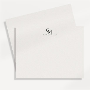Modern Minimalist Monogram Stationery Note Card