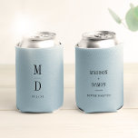 Modern Minimalist Monogram Wedding Elegant Names Can Cooler<br><div class="desc">Keep your drinks cool and your style on point with our Zazzle can cooler featuring a Modern Minimalist Monogram Dusty Blue Wedding design with custom text! Personalize it with your own text and add a touch of elegance to any event. Made with high-quality materials, this can cooler will keep your...</div>
