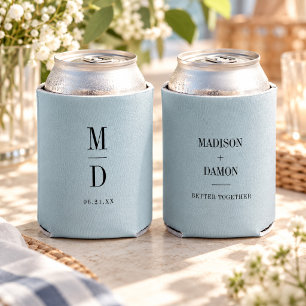 Modern Minimalist Monogram Wedding Elegant Names Can Cooler