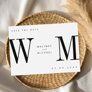Modern Minimalist Monogram Wedding Save The Date
