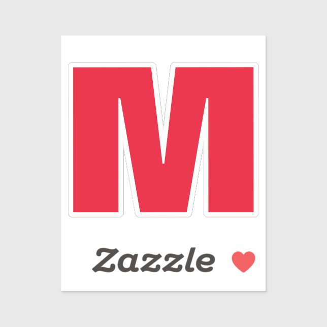 Modern Minimalist Monogram White Red (Sheet)