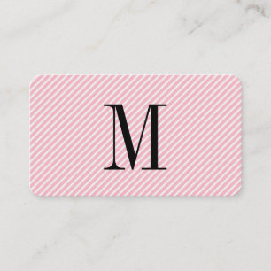 Modern Minimalist Monogram with Stripes Business Card